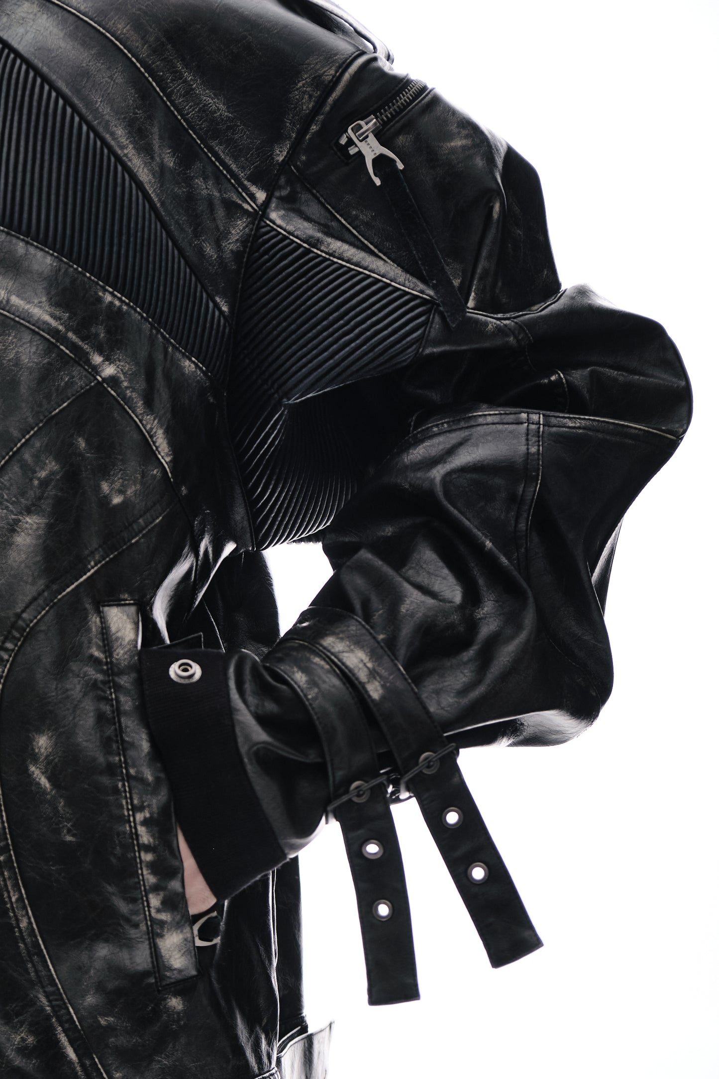 Vintage leather biker jacket
