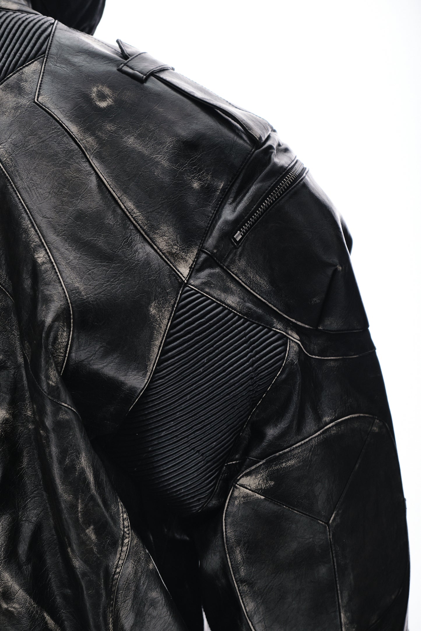 Vintage leather biker jacket