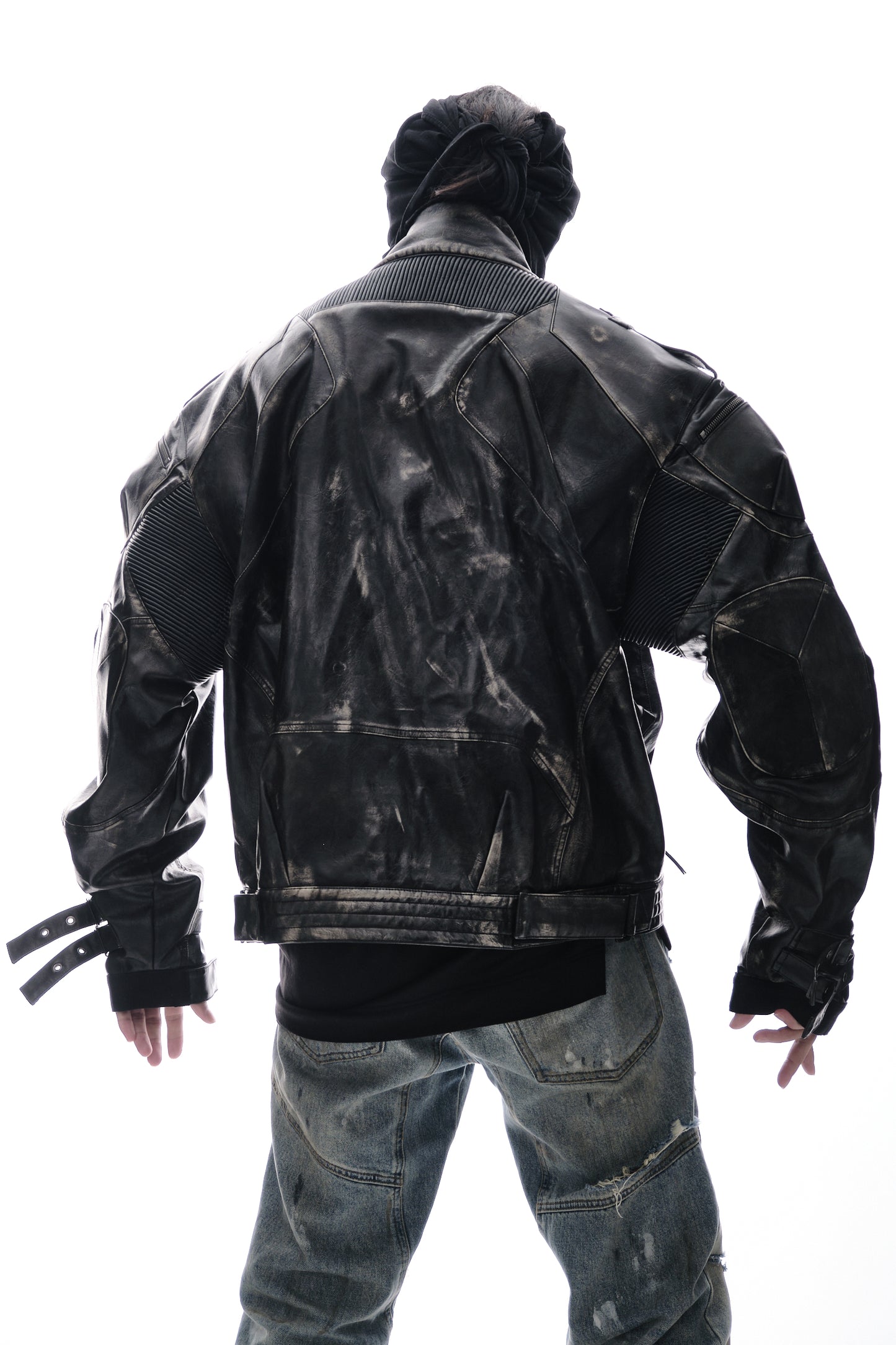 Vintage leather biker jacket