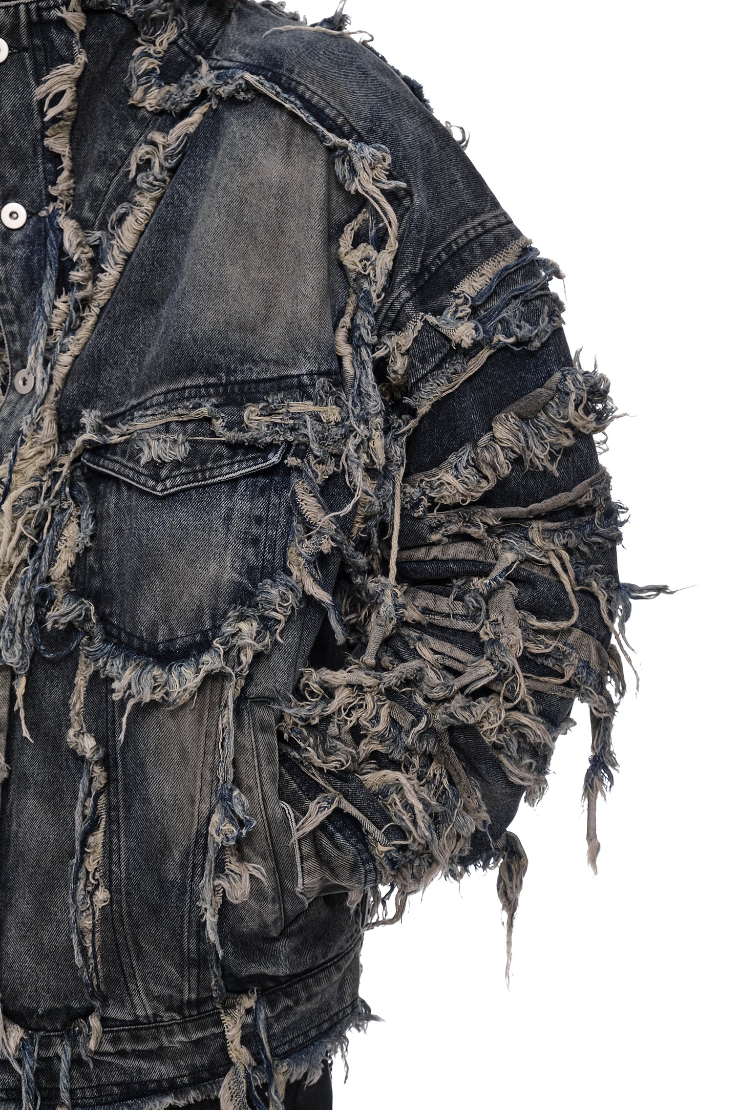 Erosion Fringed Denim Jacket