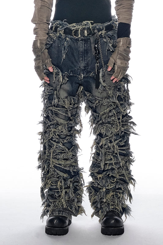 Erosion Fringed Jeans