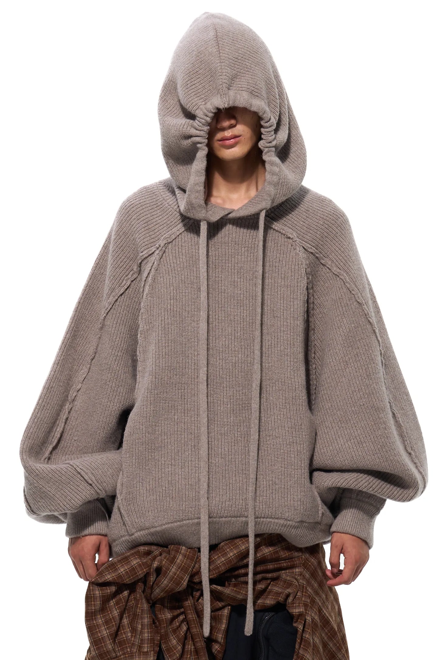 Hooded Oversized Knit Sweatshirt
