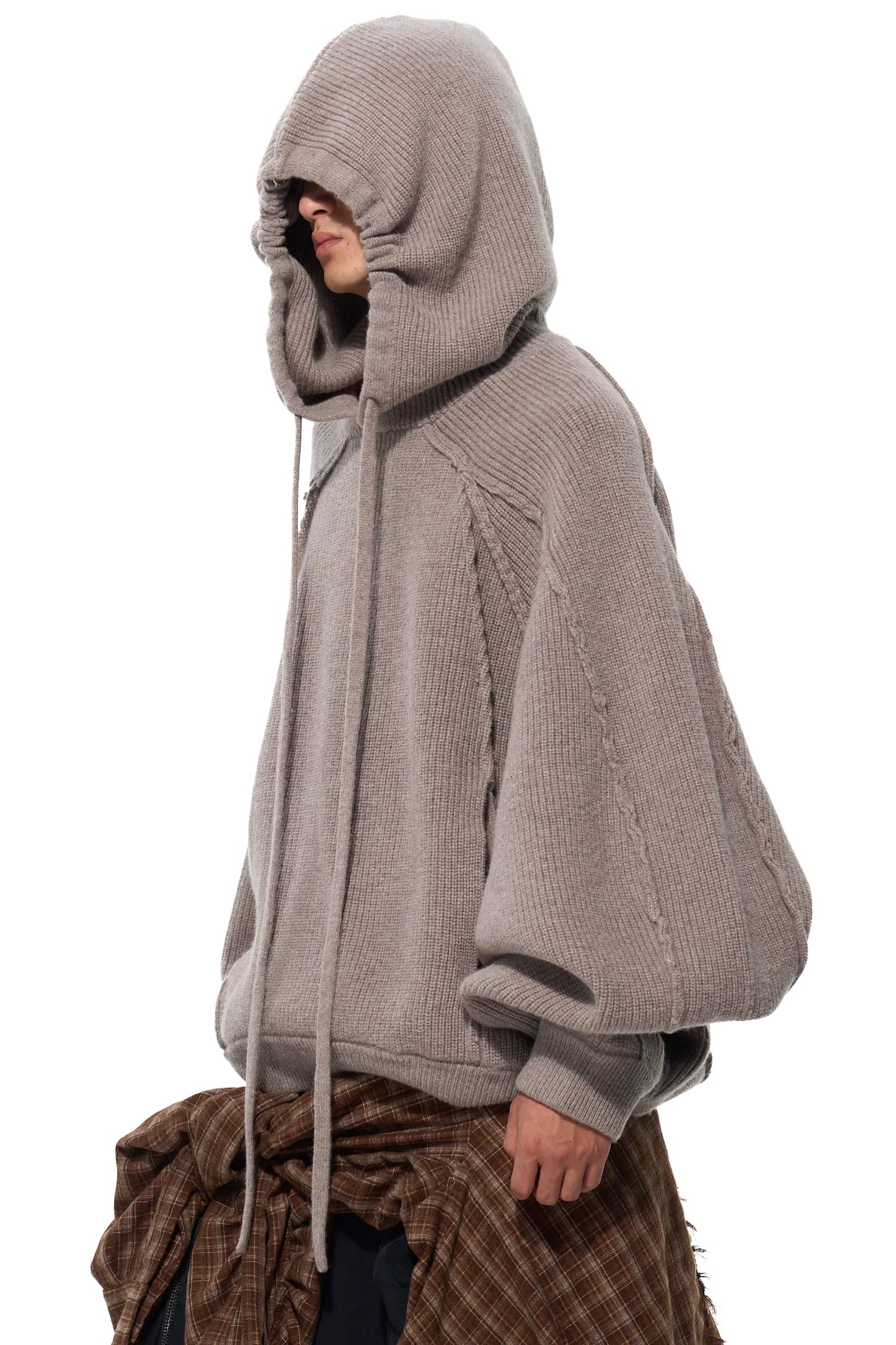 Hooded Oversized Knit Sweatshirt