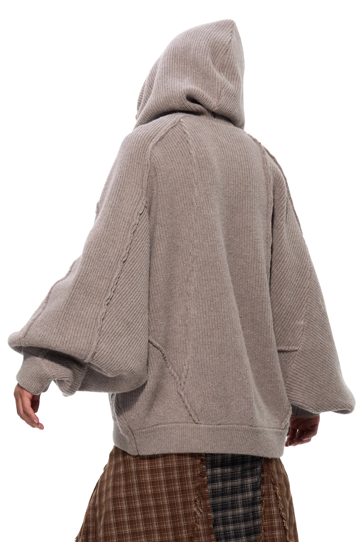 Hooded Oversized Knit Sweatshirt