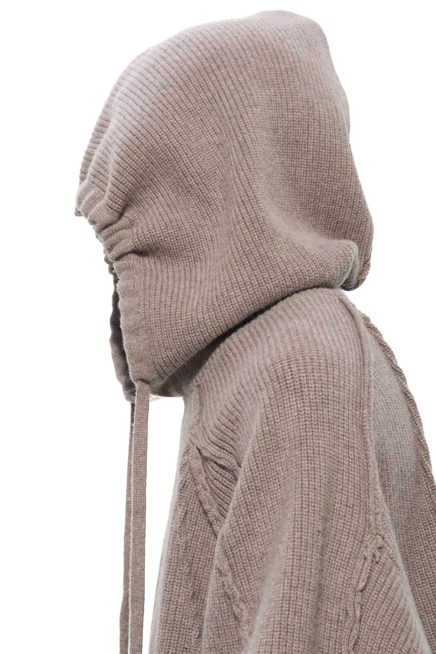 Hooded Oversized Knit Sweatshirt