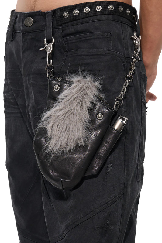 Washed Sheepskin Plush Card Holder