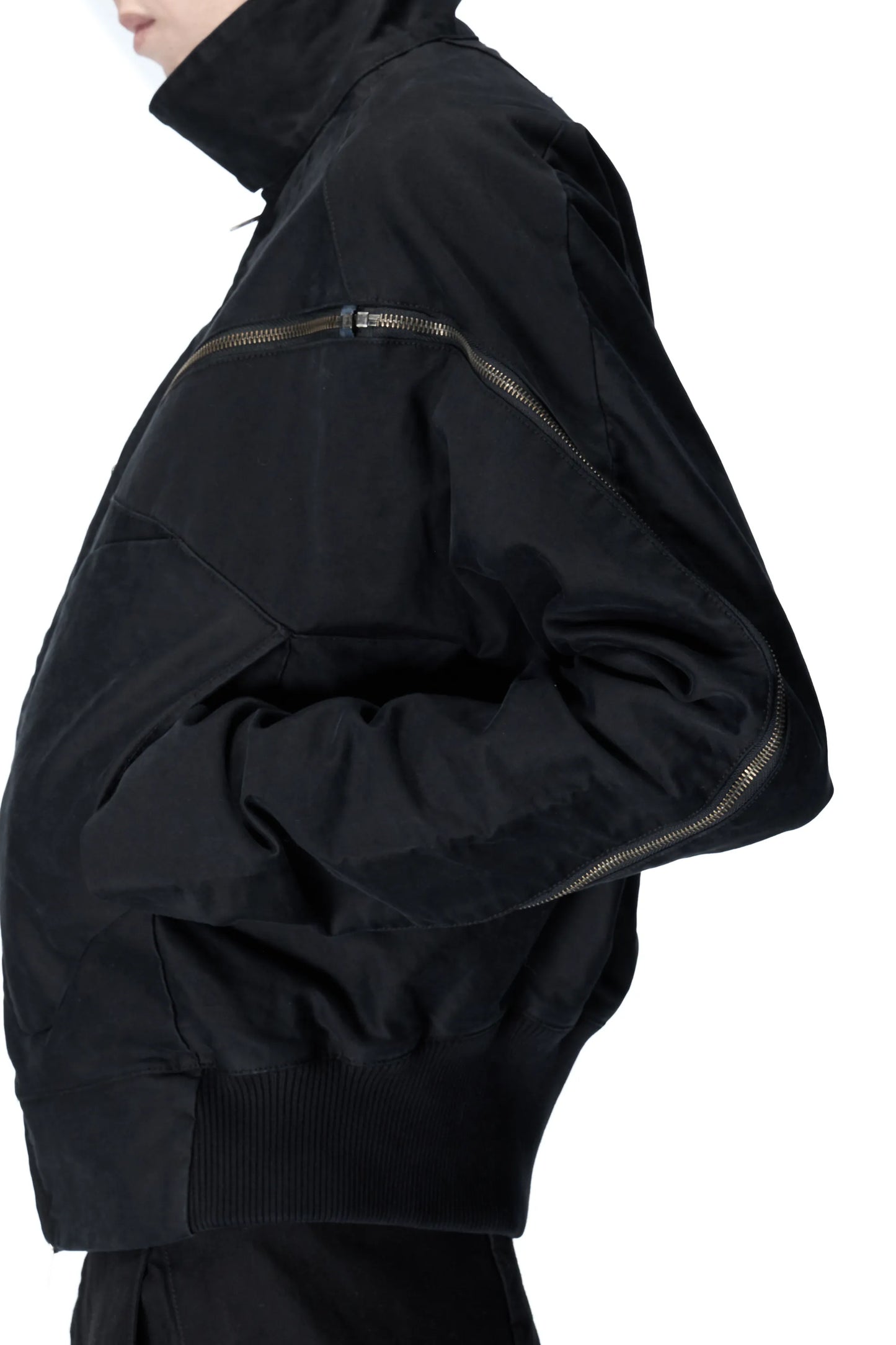 Multi-zip moleskin asymmetric jacket