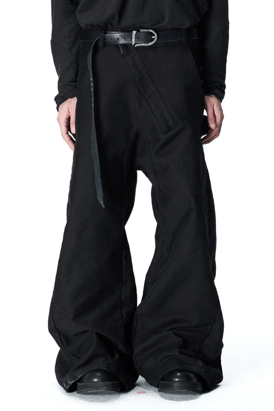 Moleskin pants with rear zipper