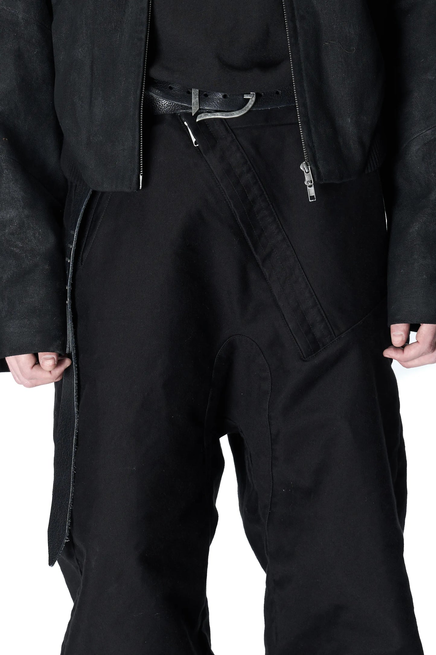 Moleskin pants with rear zipper