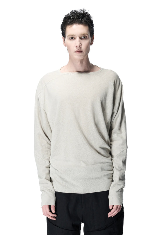 Spiral-sleeve three-panel base T-shirt