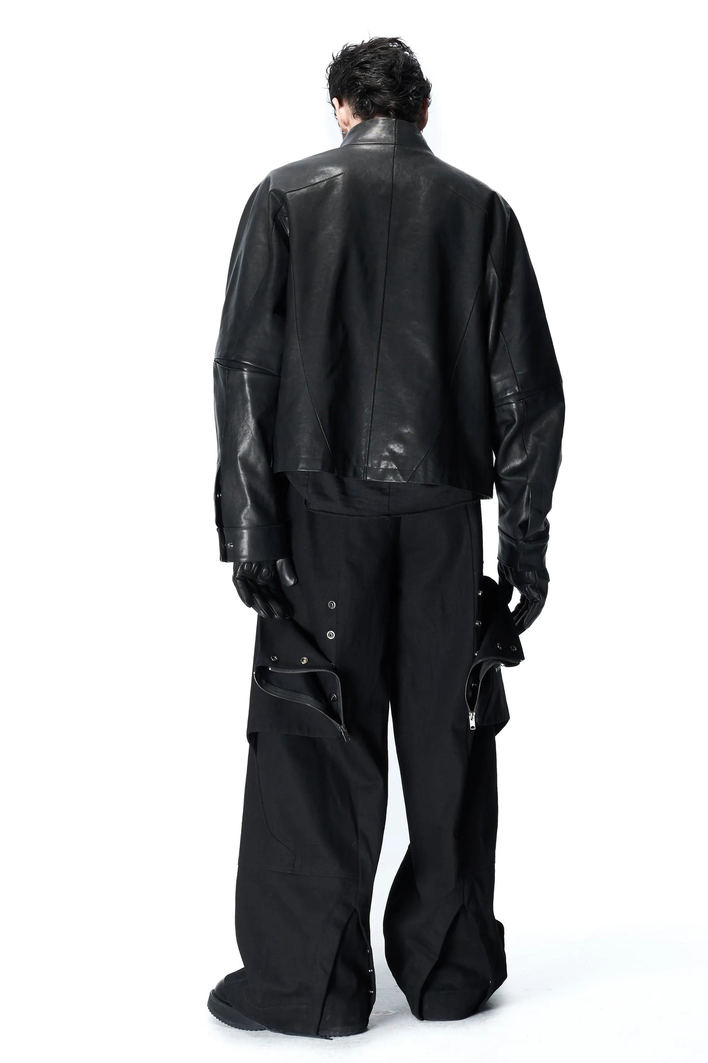 Multi-pocket wide-leg pants