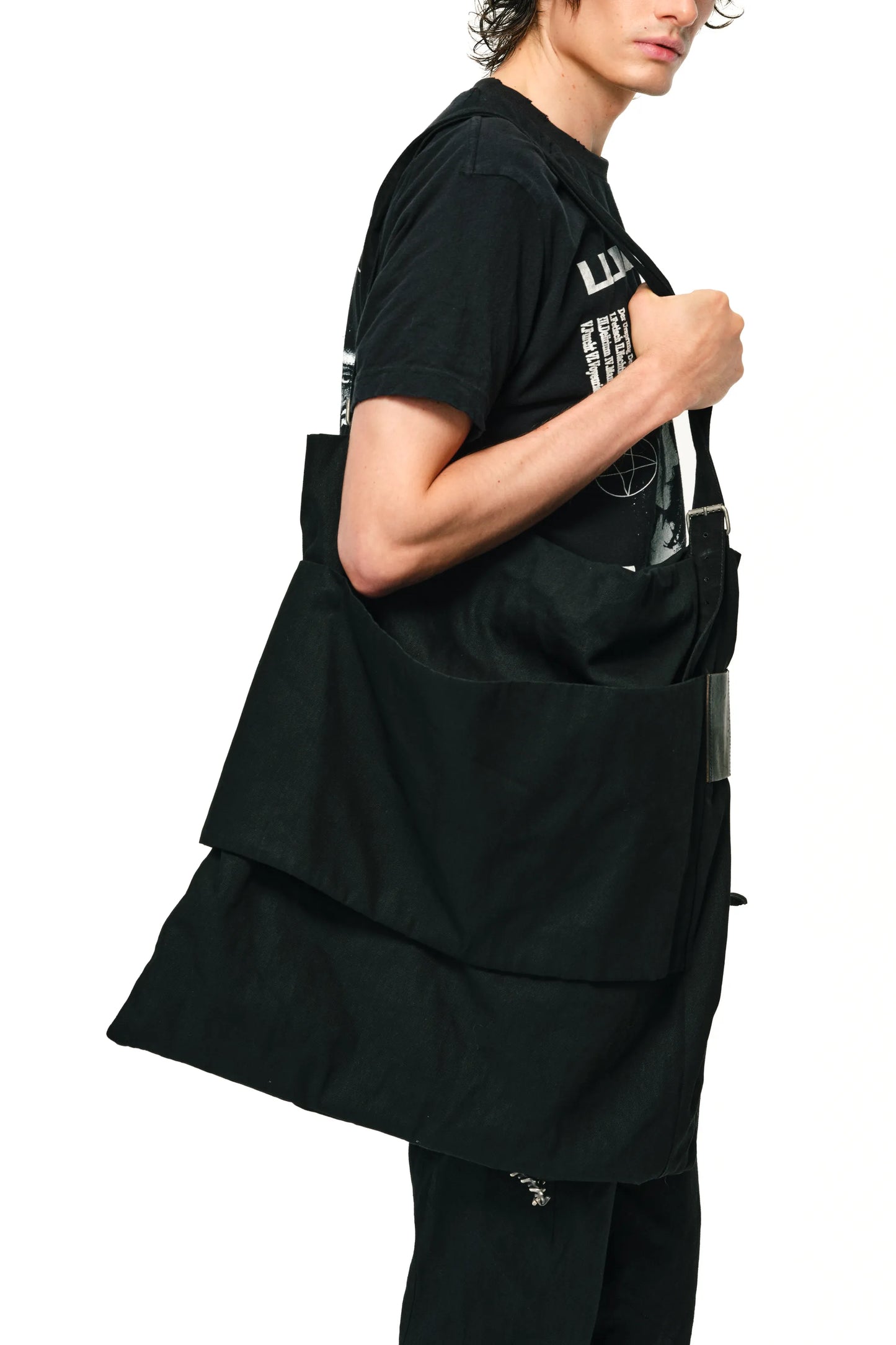 EVERYDAY Black Raw Denim Tote