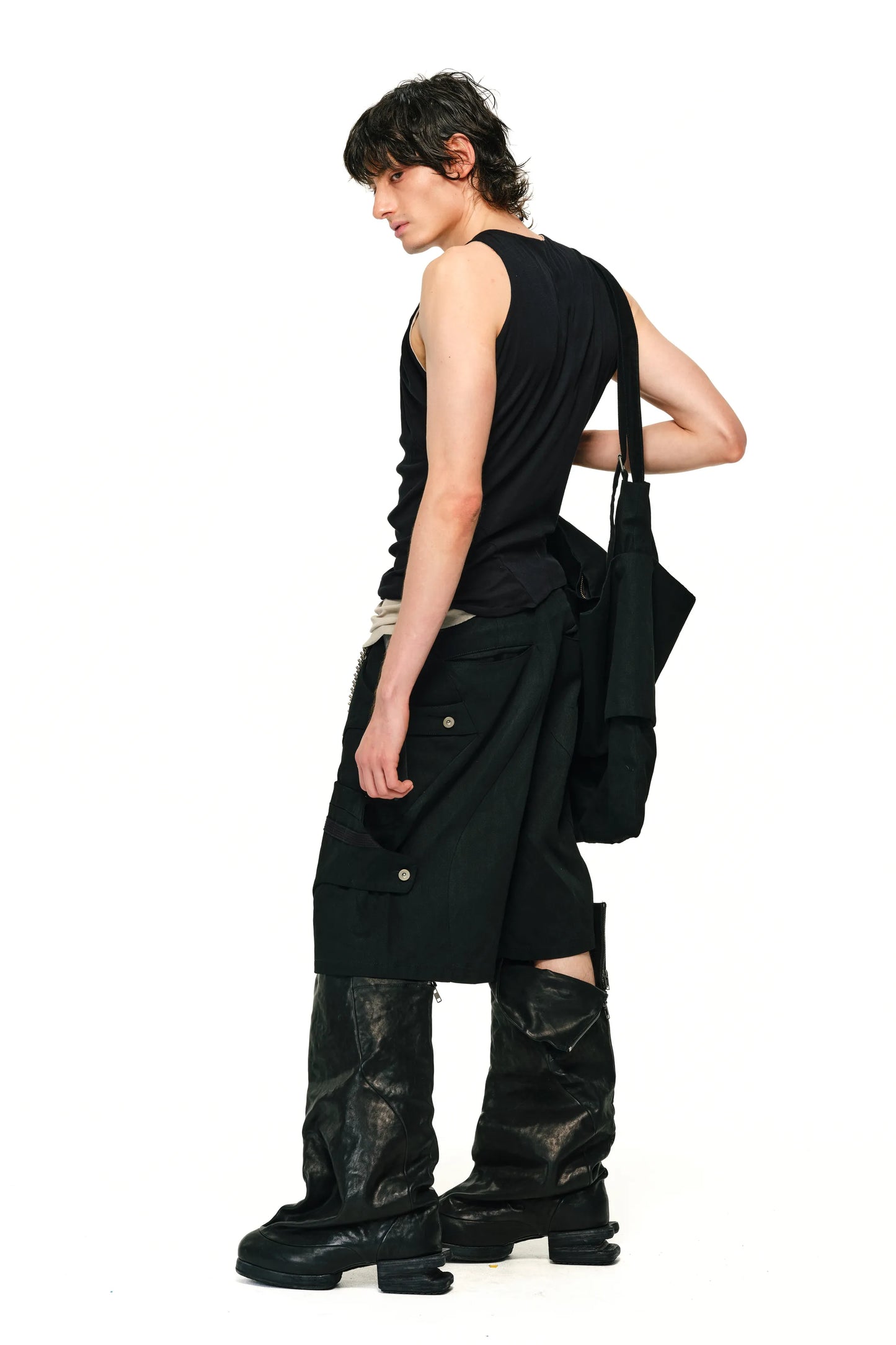 EVERYDAY Black Raw Denim Tote
