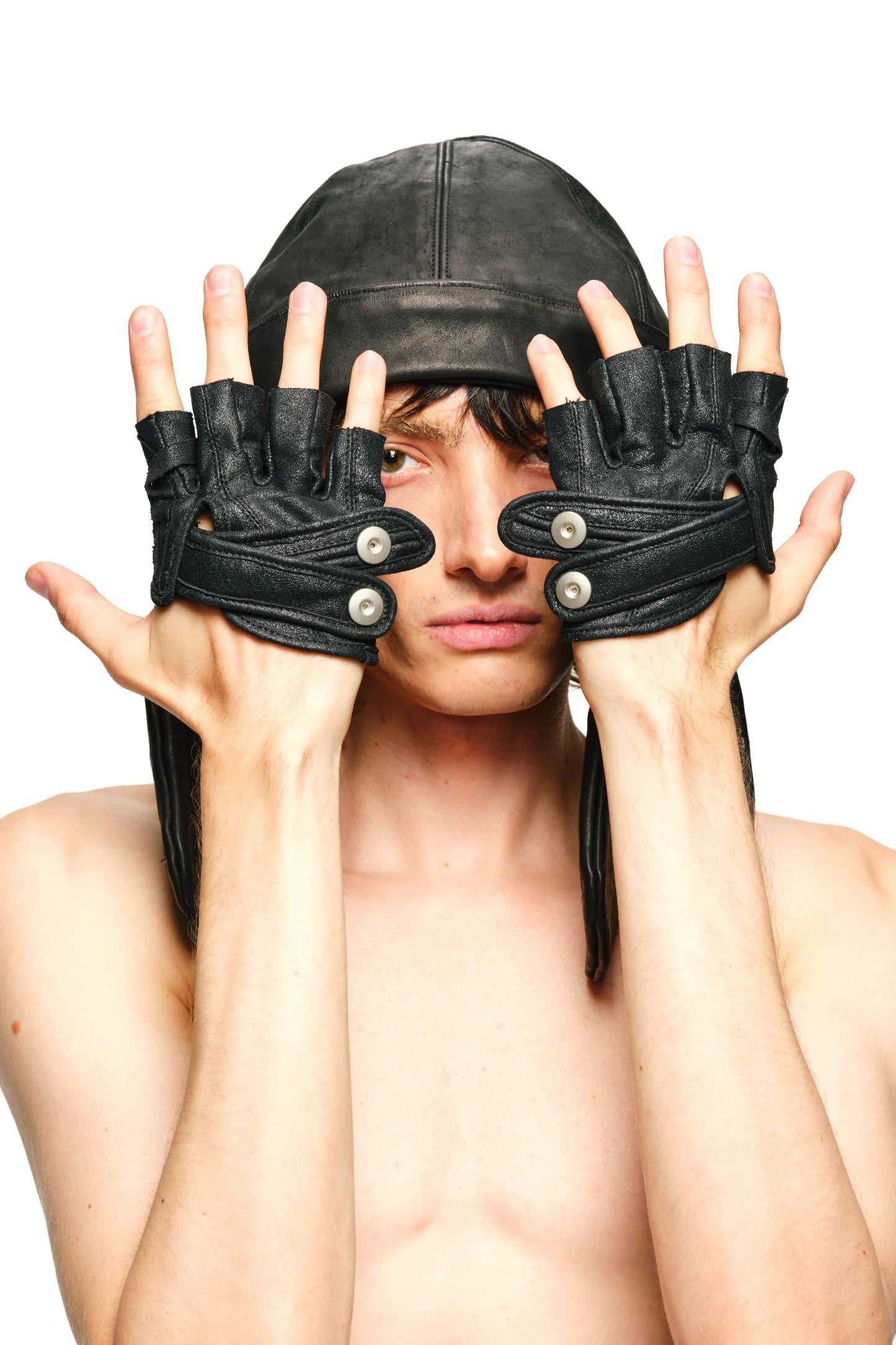 Haunted Lambskin Half-Palm Gloves