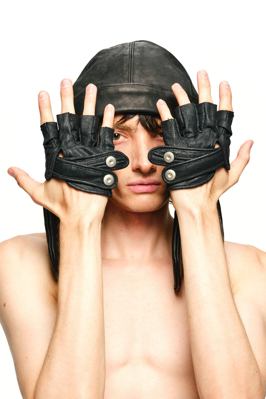 Haunted Lambskin Half-Palm Gloves