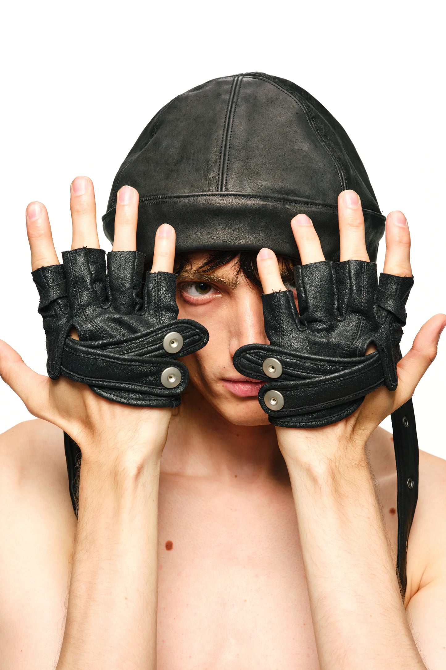 Haunted Lambskin Half-Palm Gloves